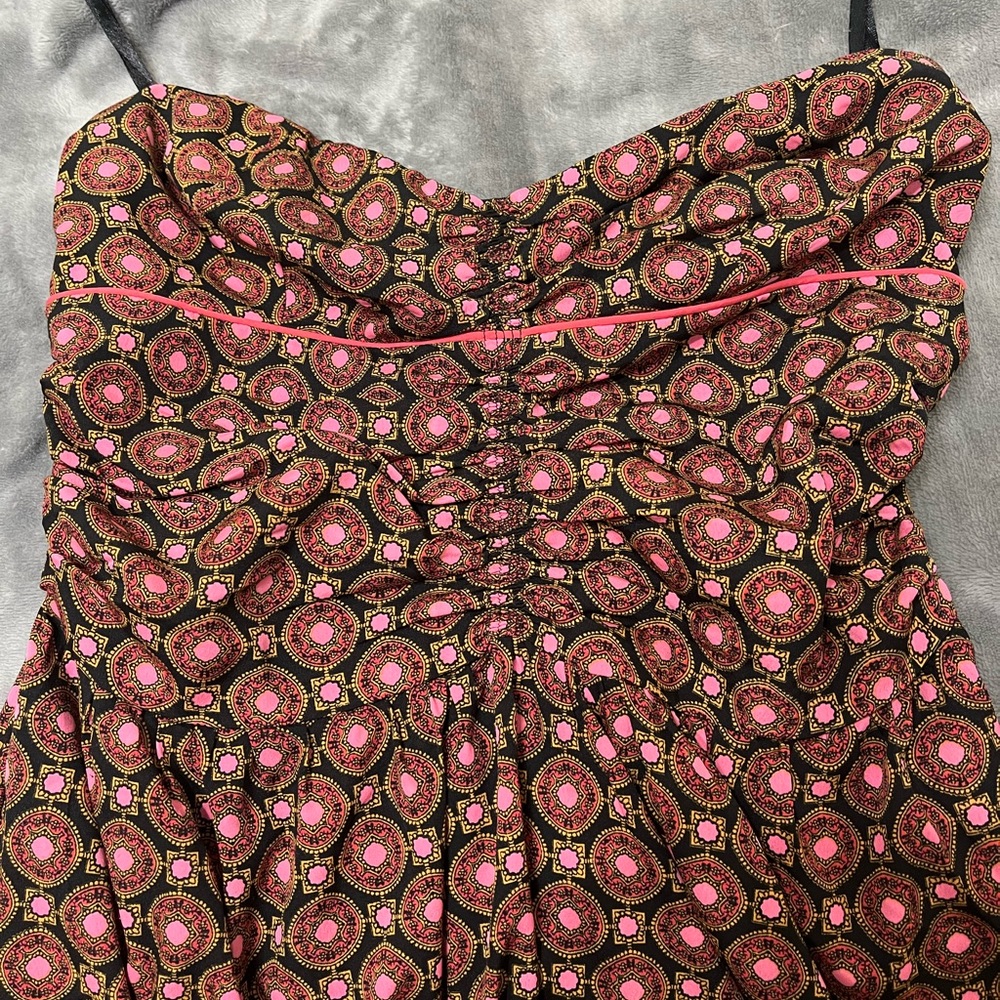 Strapless Pink Black Dress